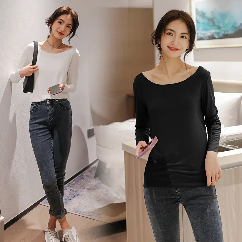 New Korean Style Black Long Sleeve T-Shirt for Women - Image 11