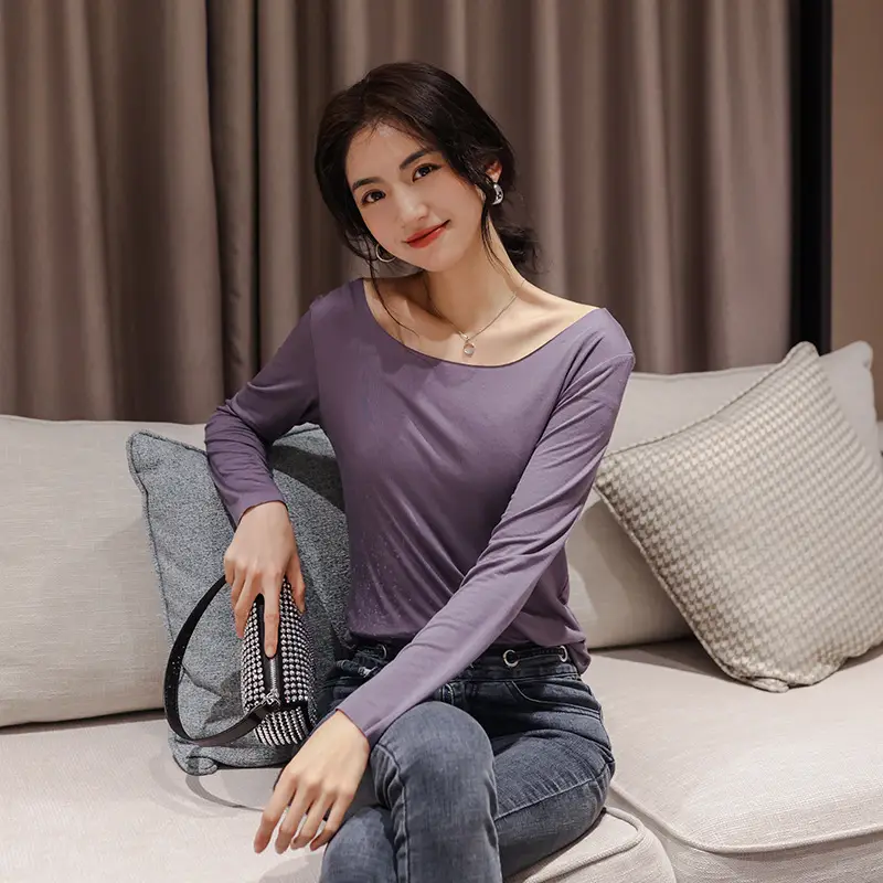 New Korean Style Black Long Sleeve T-Shirt for Women - Image 2