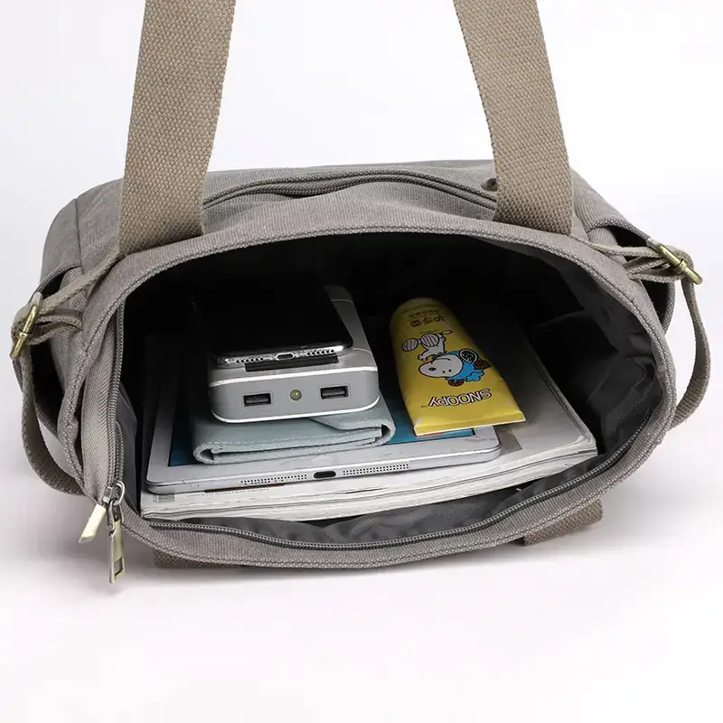 Women Canvas Shoulder Bag Blue Red 2021 - Image 11