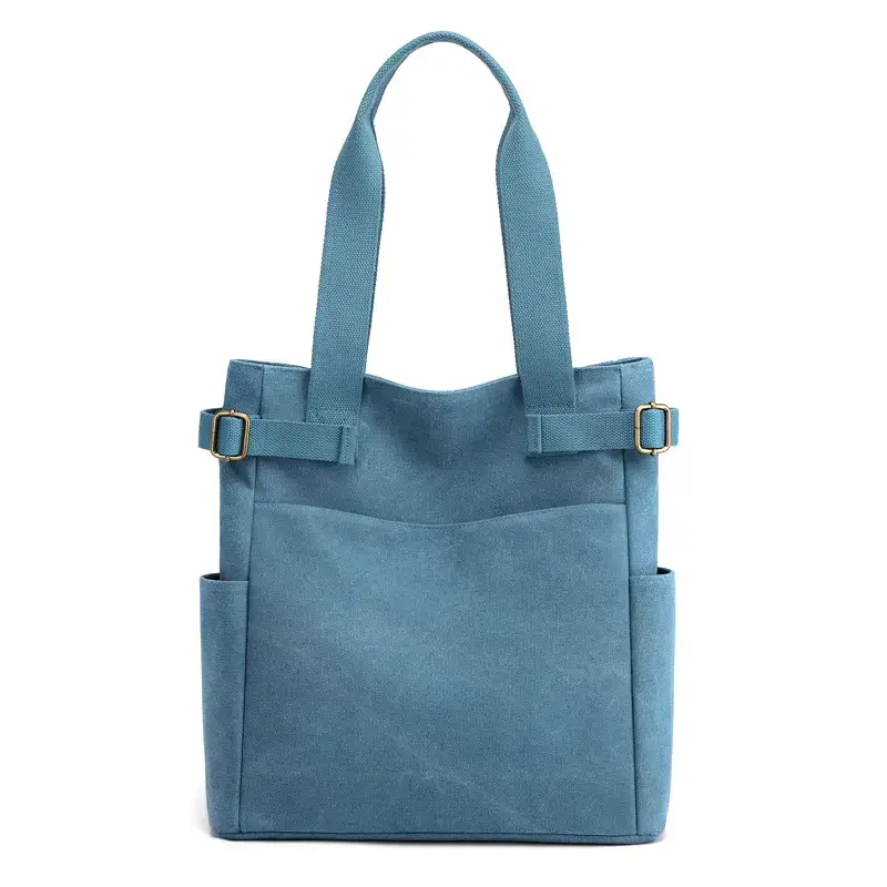 Women Canvas Shoulder Bag Blue Red 2021 - Image 4