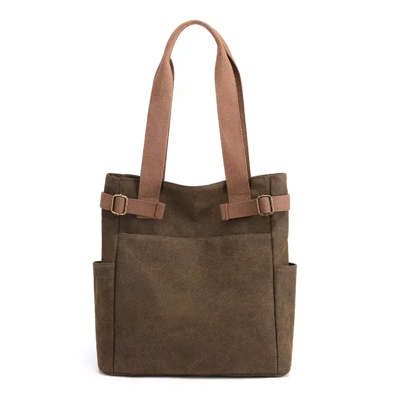 Women Canvas Shoulder Bag Blue Red 2021 - Image 6
