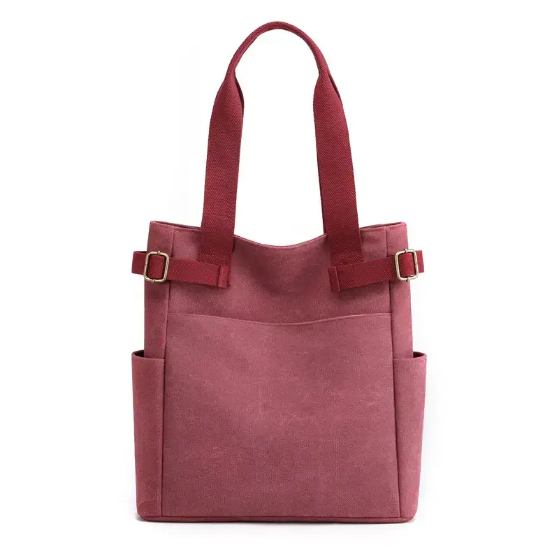 Women Canvas Shoulder Bag Blue Red 2021 - Image 7