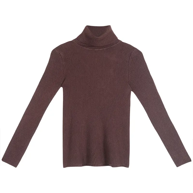 Women's Grey Turtleneck Knitted Sweater for Winter - Image 17