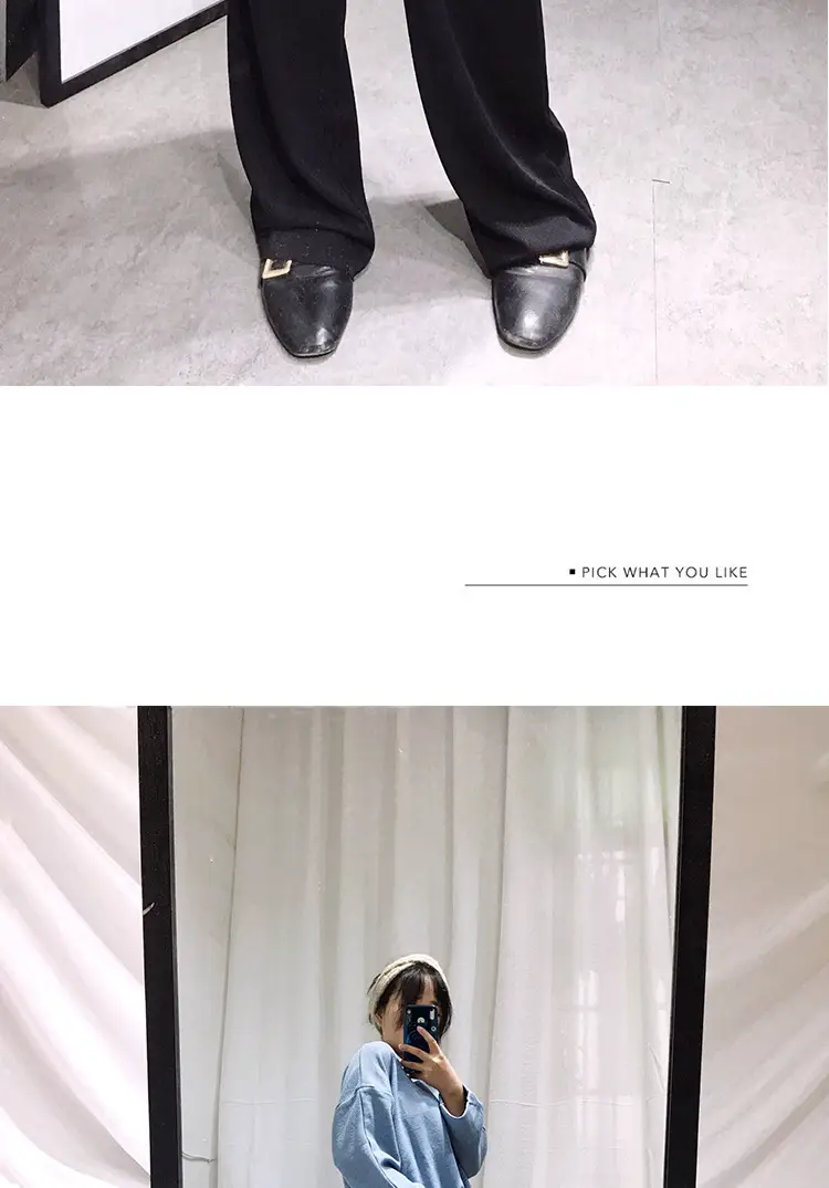Wide Leg Drawstring Pants Black Loose Slimming — feature 13