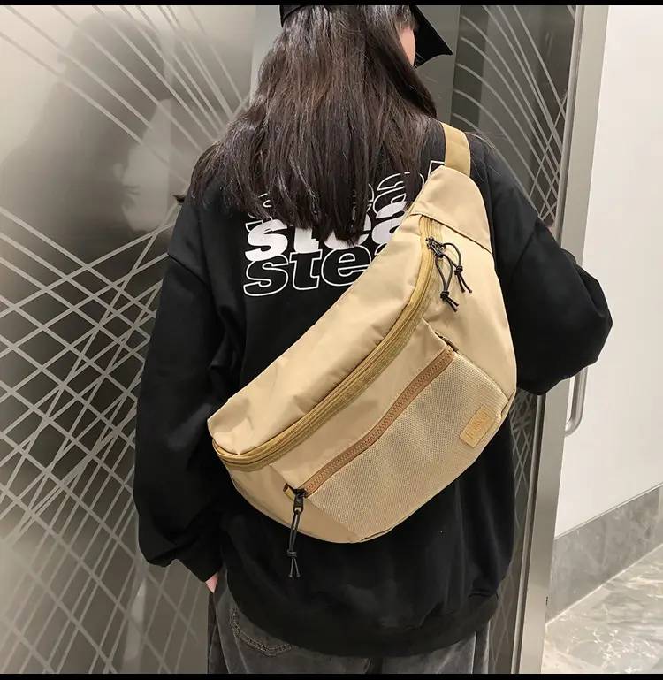 Men's Tan Crossbody Bag Large Capacity Casual Wear — feature 23