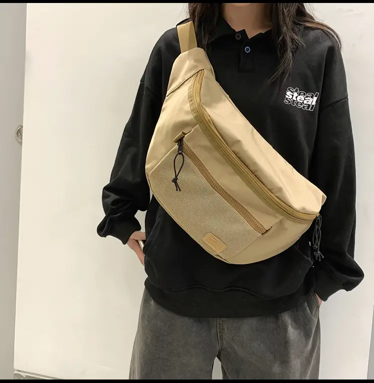 Men's Tan Crossbody Bag Large Capacity Casual Wear — feature 27