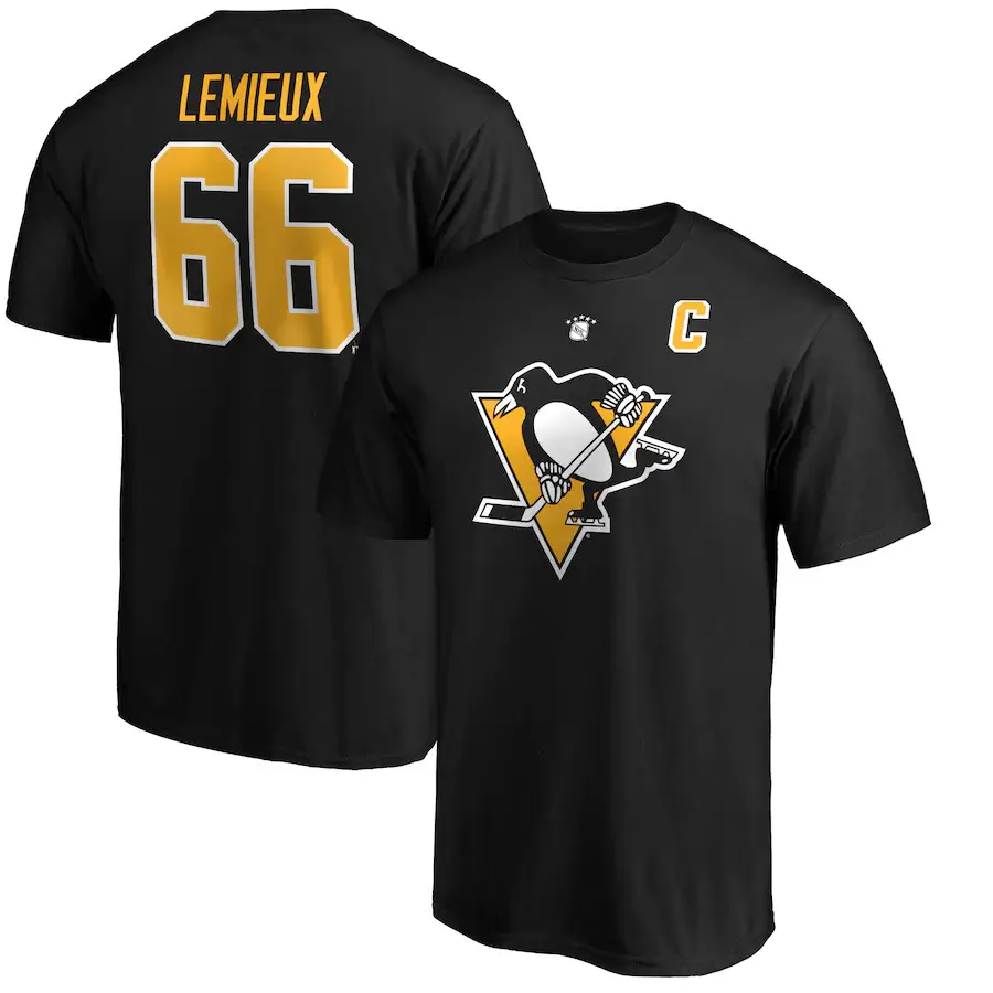NHL Penguins T-Shirt Black Large Size - Image 15