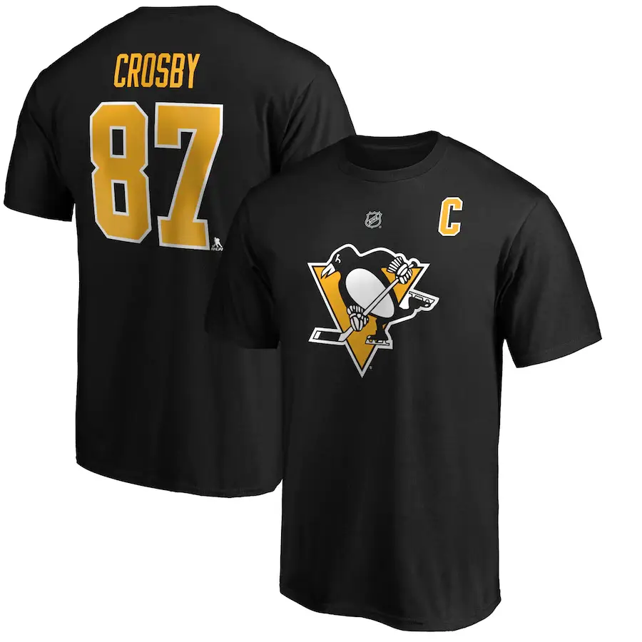 NHL Penguins T-Shirt Black Large Size - Image 10