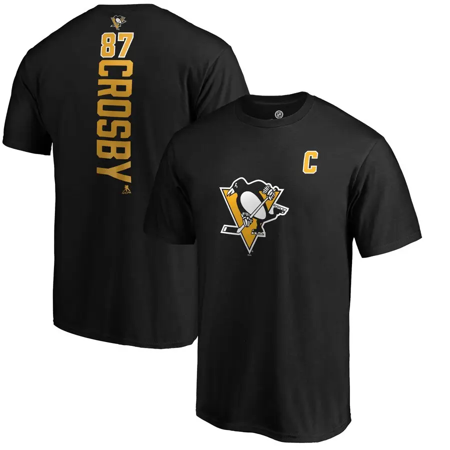 NHL Penguins T-Shirt Black Large Size - Image 2