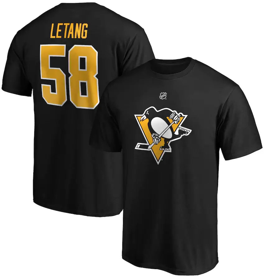 NHL Penguins T-Shirt Black Large Size - Image 6