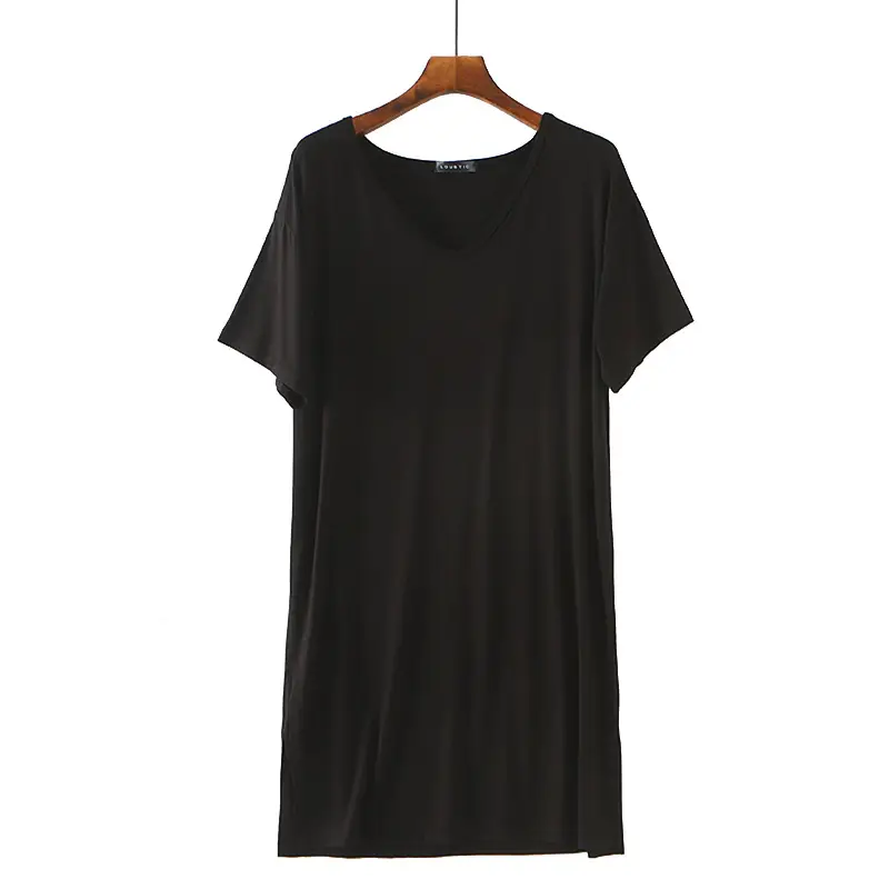 Black V-Neck Short Sleeve Dress for Women - Image 11
