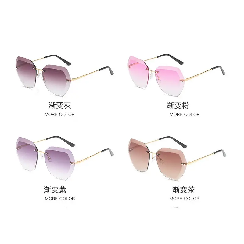 European Metal Sunglasses with Diamond Trim - Image 7