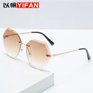 European Metal Sunglasses with Diamond Trim — feature 1