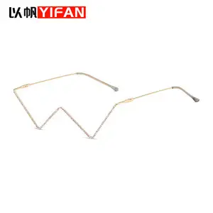 European Metal Sunglasses with Diamond Trim — feature 9