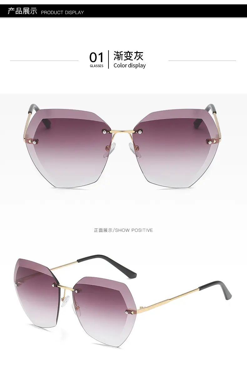 European Metal Sunglasses with Diamond Trim