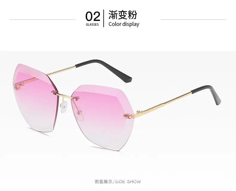 European Metal Sunglasses with Diamond Trim - Image 3