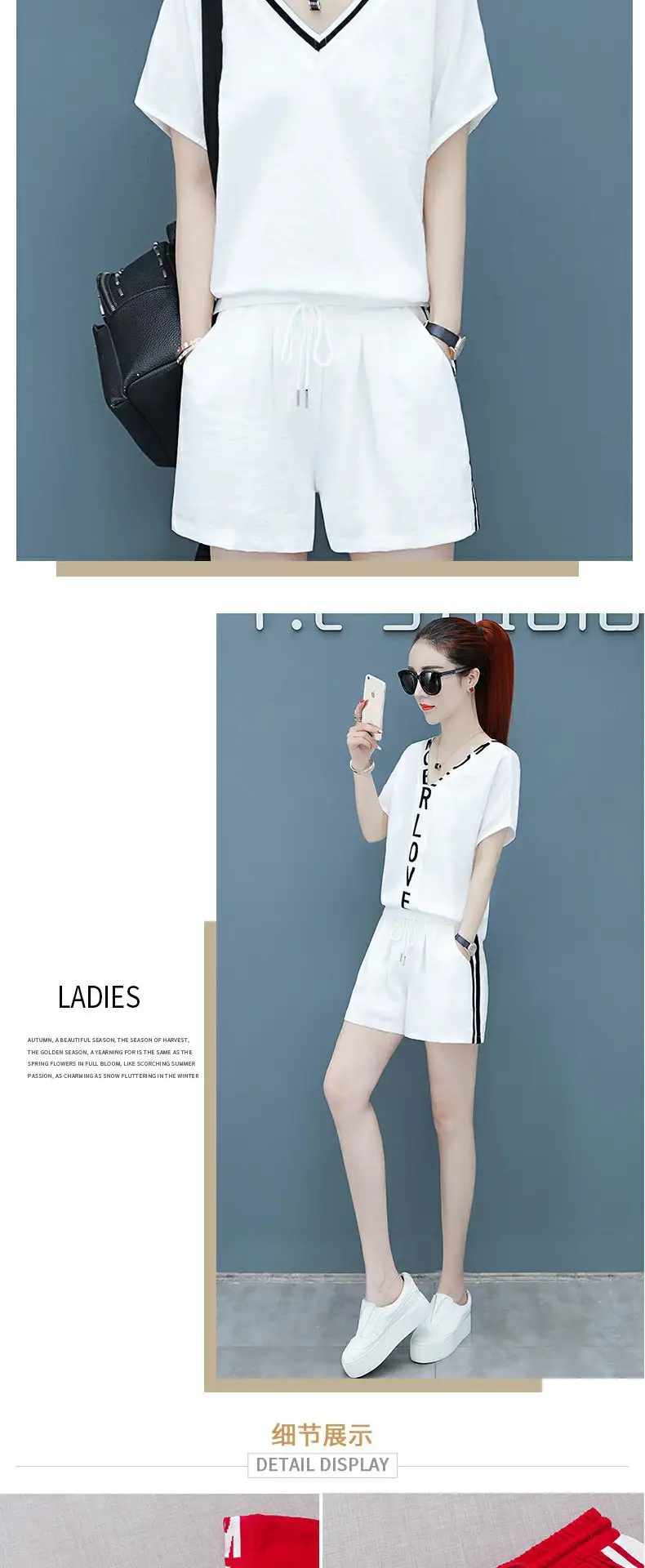 Women White Korean Style Running Shorts Set 2026 — feature 13