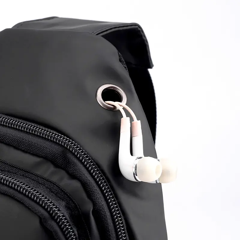 Men Blue Zipper Shoulder Bag Lightweight Comfortable - Image 6