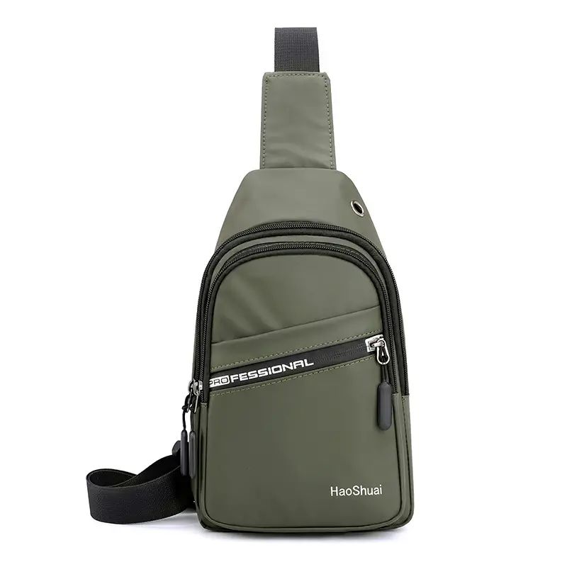 Men Blue Zipper Shoulder Bag Lightweight Comfortable - Image 2