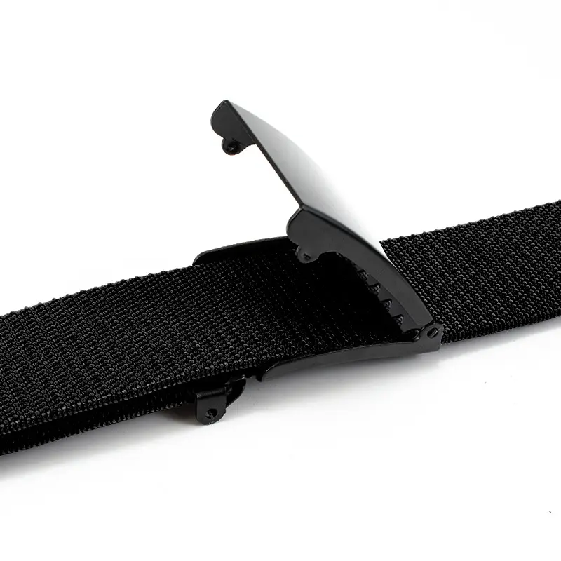 Men's Black Nylon Belt with Smooth Buckle - Image 9