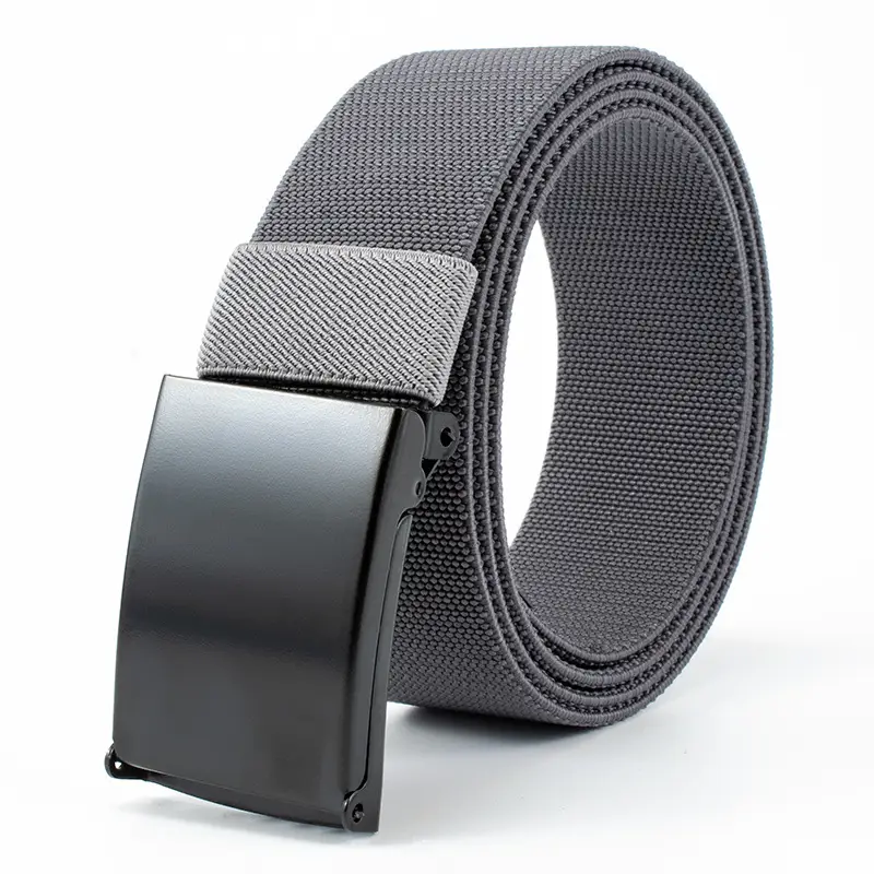 Men's Black Nylon Belt with Smooth Buckle - Image 2