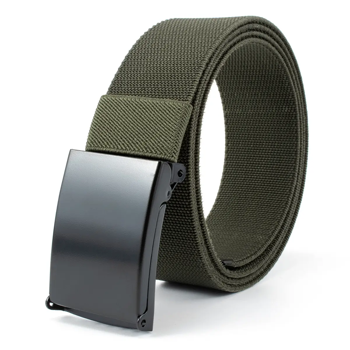 Men's Black Nylon Belt with Smooth Buckle - Image 4