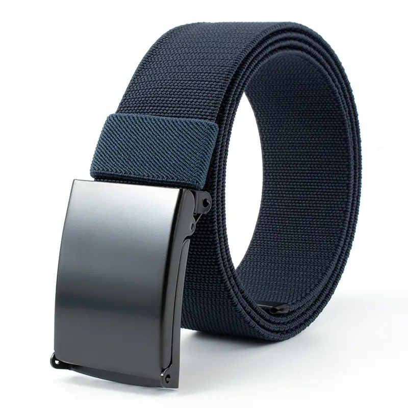 Men's Black Nylon Belt with Smooth Buckle - Image 5