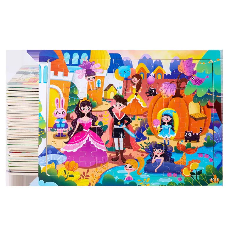 Wooden 80-Piece Kids Puzzle Cartoon Plane Toy