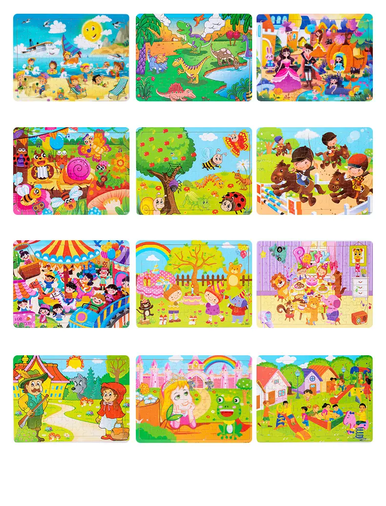 Wooden 80-Piece Kids Puzzle Cartoon Plane Toy — feature 12