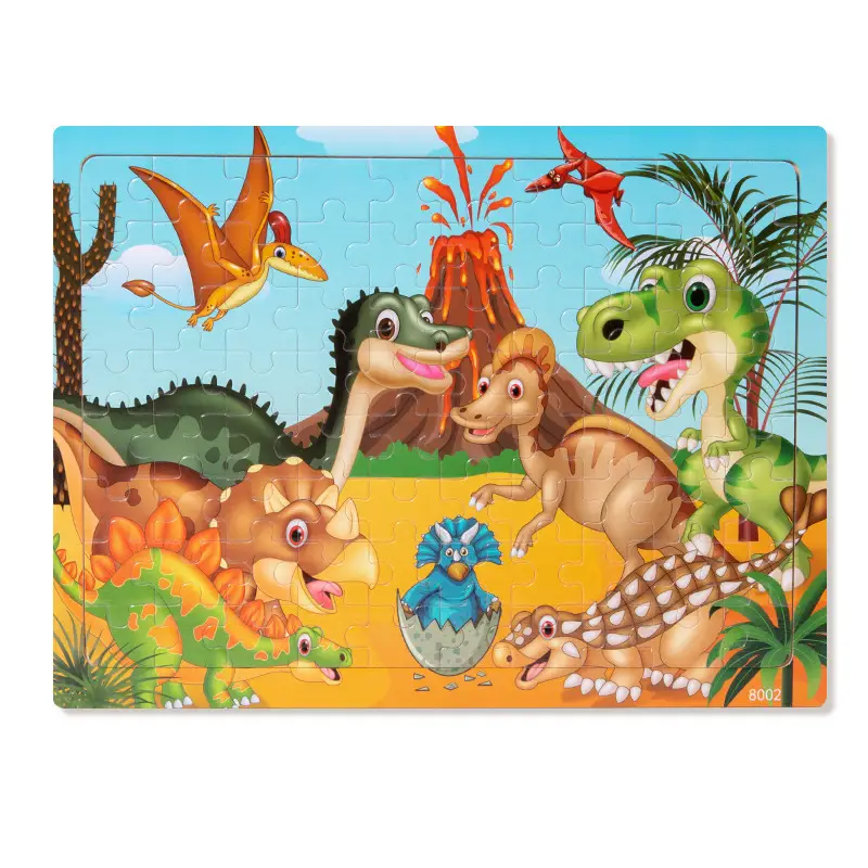 Wooden 80-Piece Kids Puzzle Cartoon Plane Toy