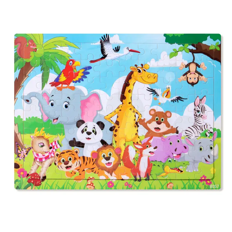 Wooden 80-Piece Kids Puzzle Cartoon Plane Toy