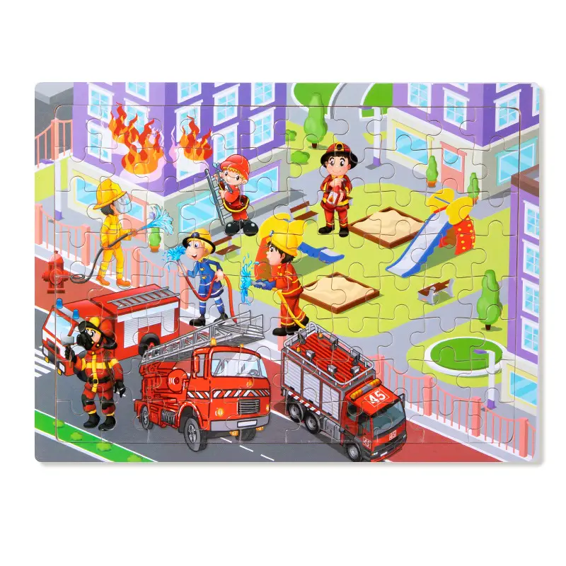 Wooden 80-Piece Kids Puzzle Cartoon Plane Toy