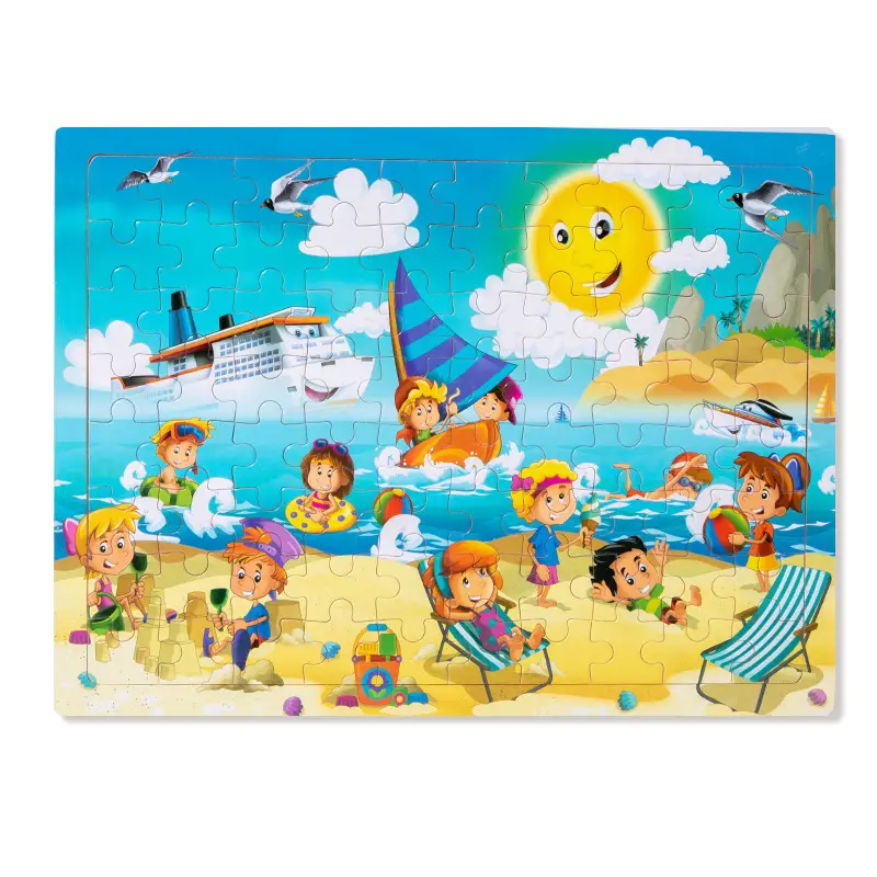 Wooden 80-Piece Kids Puzzle Cartoon Plane Toy