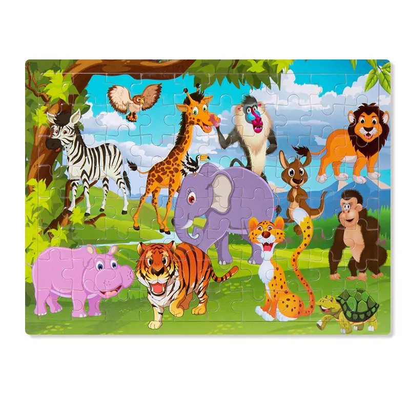Wooden 80-Piece Kids Puzzle Cartoon Plane Toy