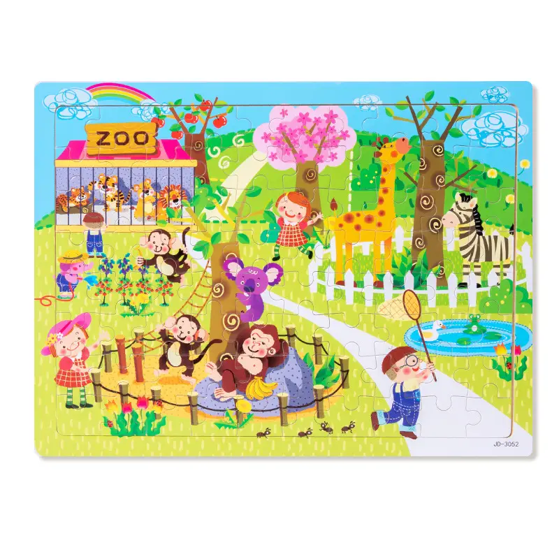 Wooden 80-Piece Kids Puzzle Cartoon Plane Toy