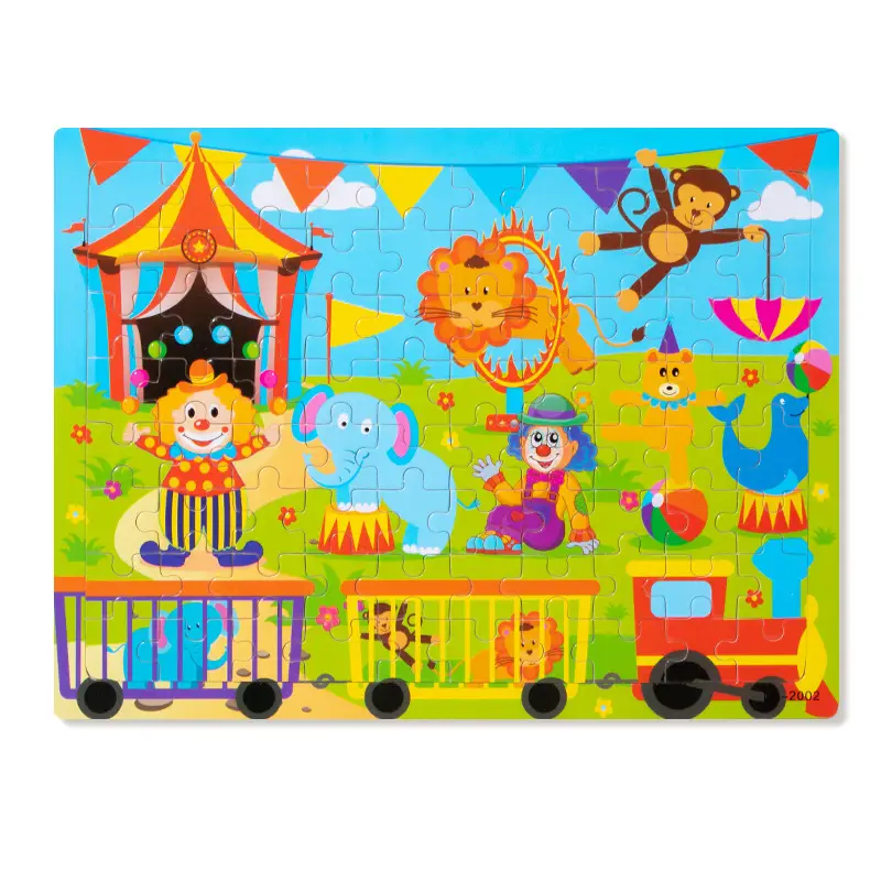 Wooden 80-Piece Kids Puzzle Cartoon Plane Toy