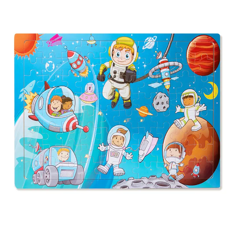 Wooden 80-Piece Kids Puzzle Cartoon Plane Toy