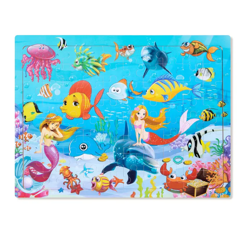Wooden 80-Piece Kids Puzzle Cartoon Plane Toy
