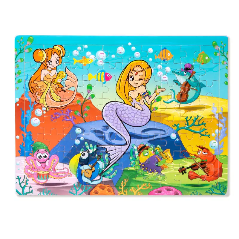 Wooden 80-Piece Kids Puzzle Cartoon Plane Toy