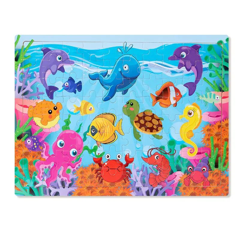 Wooden 80-Piece Kids Puzzle Cartoon Plane Toy