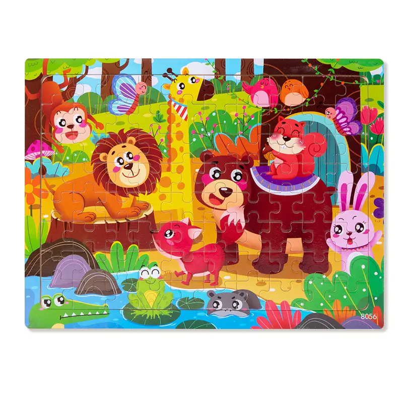 Wooden 80-Piece Kids Puzzle Cartoon Plane Toy