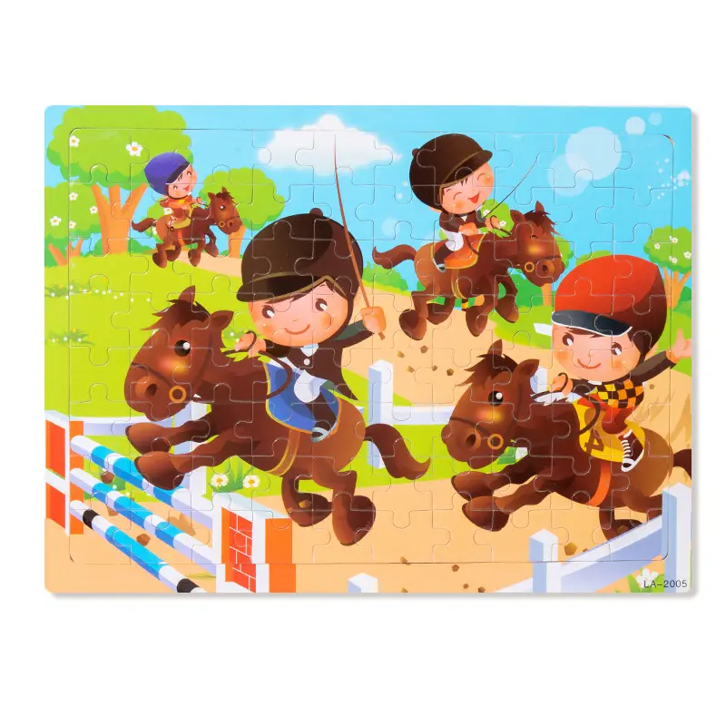 Wooden 80-Piece Kids Puzzle Cartoon Plane Toy