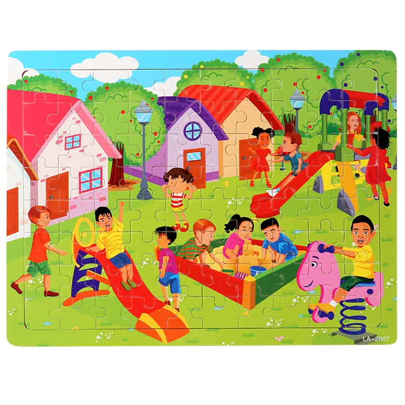 Wooden 80-Piece Kids Puzzle Cartoon Plane Toy