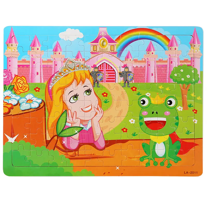 Wooden 80-Piece Kids Puzzle Cartoon Plane Toy