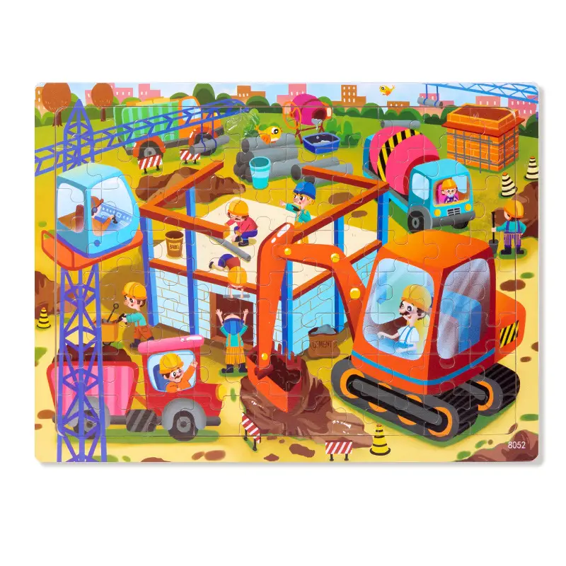 Wooden 80-Piece Kids Puzzle Cartoon Plane Toy