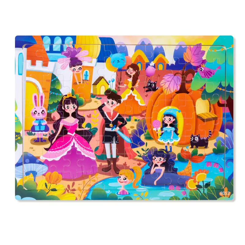 Wooden 80-Piece Kids Puzzle Cartoon Plane Toy