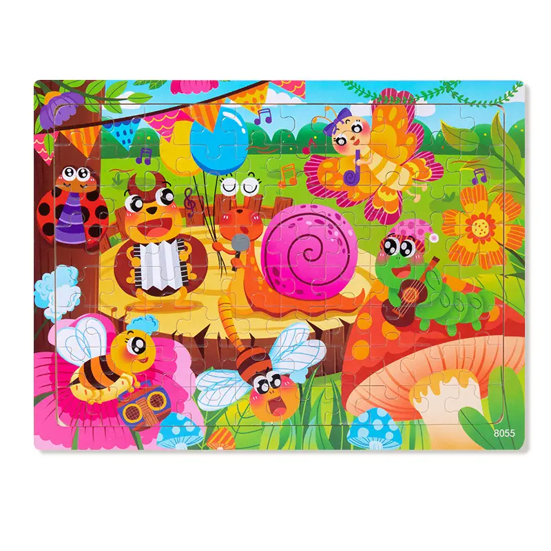 Wooden 80-Piece Kids Puzzle Cartoon Plane Toy