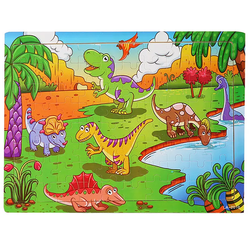 Wooden 80-Piece Kids Puzzle Cartoon Plane Toy
