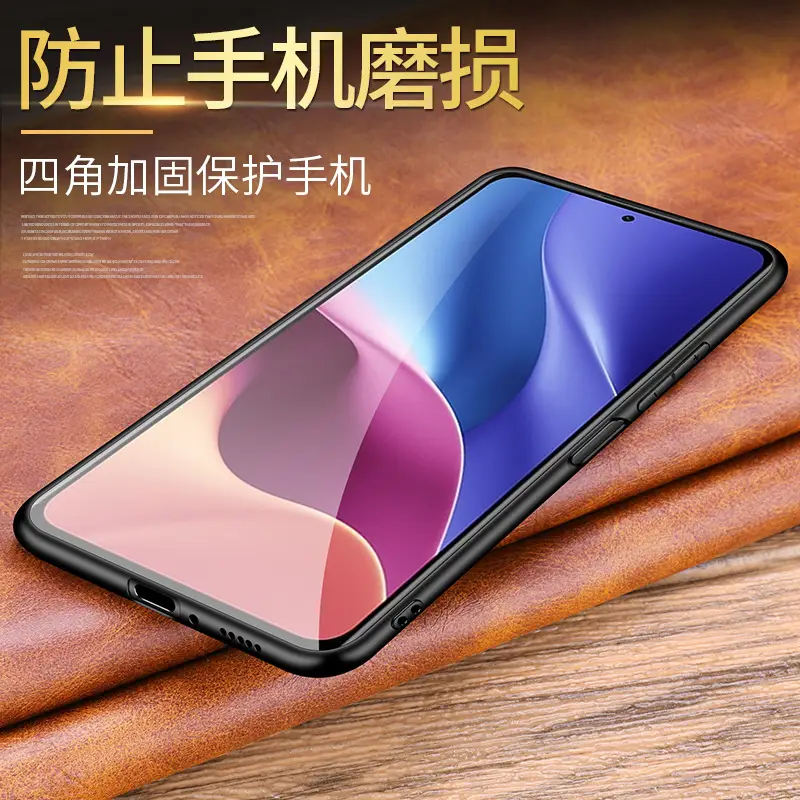 Redmi K40 Pro Protective Leather Case Blue 6.67" - Image 7