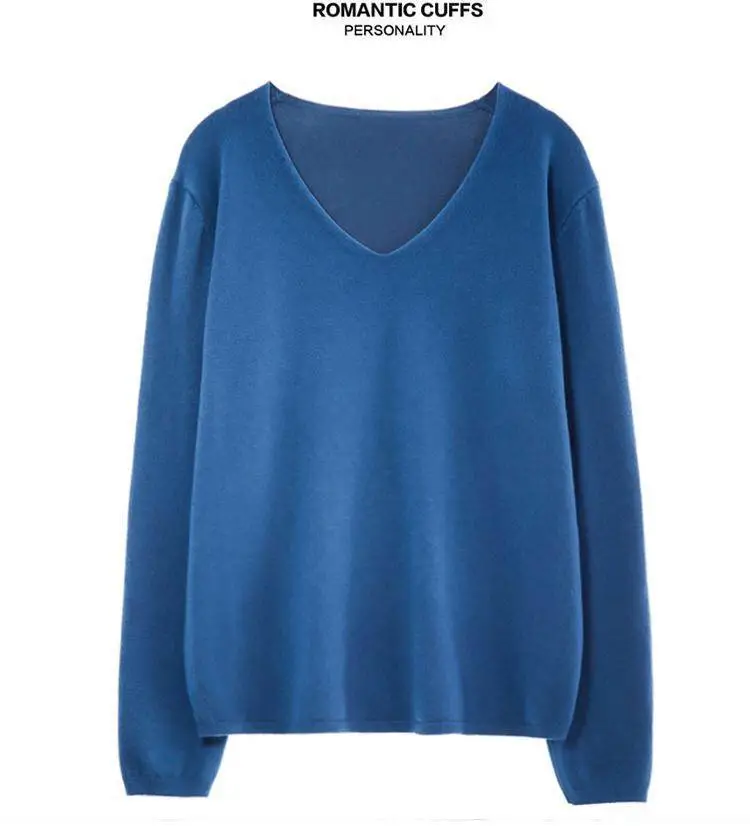 Plus Size Blue Knit Sweater for Women 2020 Winter — feature 11